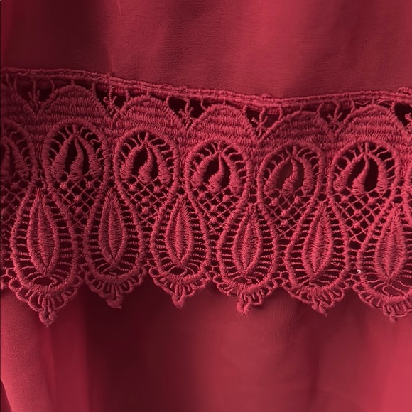 American Rag Red Ruffled Off-the-Shoulder Blouse - Picture 3 of 4